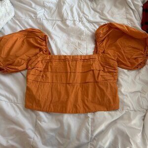 Abercrombie & Fitch Women's Orange Crop-top SIZE XL